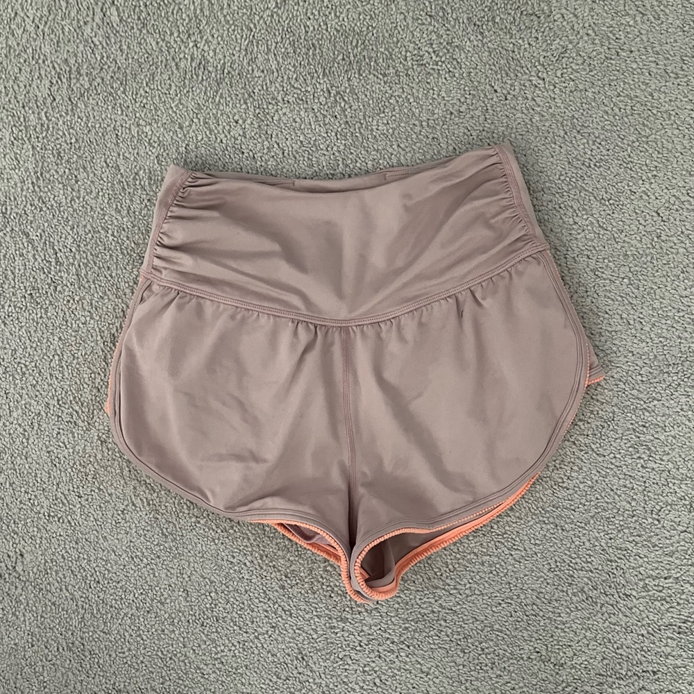 Light Purple Orange Lining High Waisted Shorts